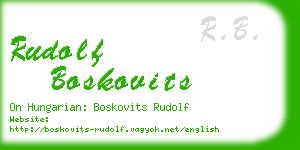 rudolf boskovits business card